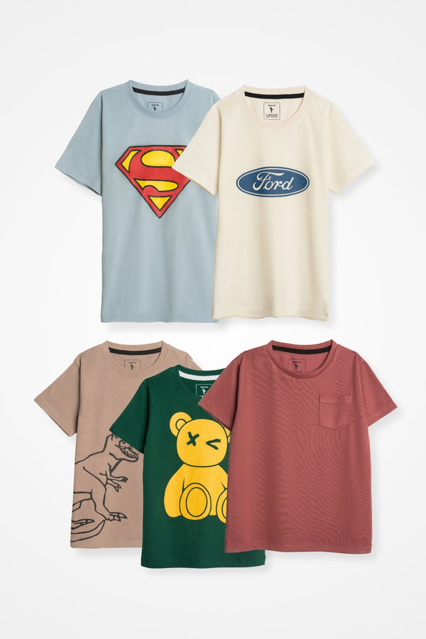 Pack of 5 Tees For Boys