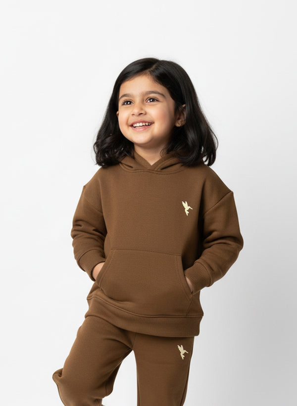 Unisex Pullover Hoodie Set - Khaki Brown