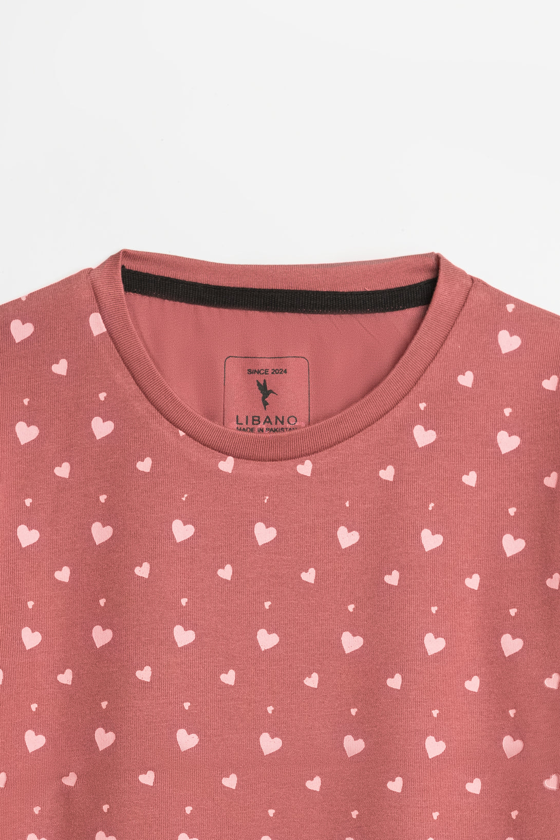 Tea Pink Heart-Patterned Girls' Tee - Libano