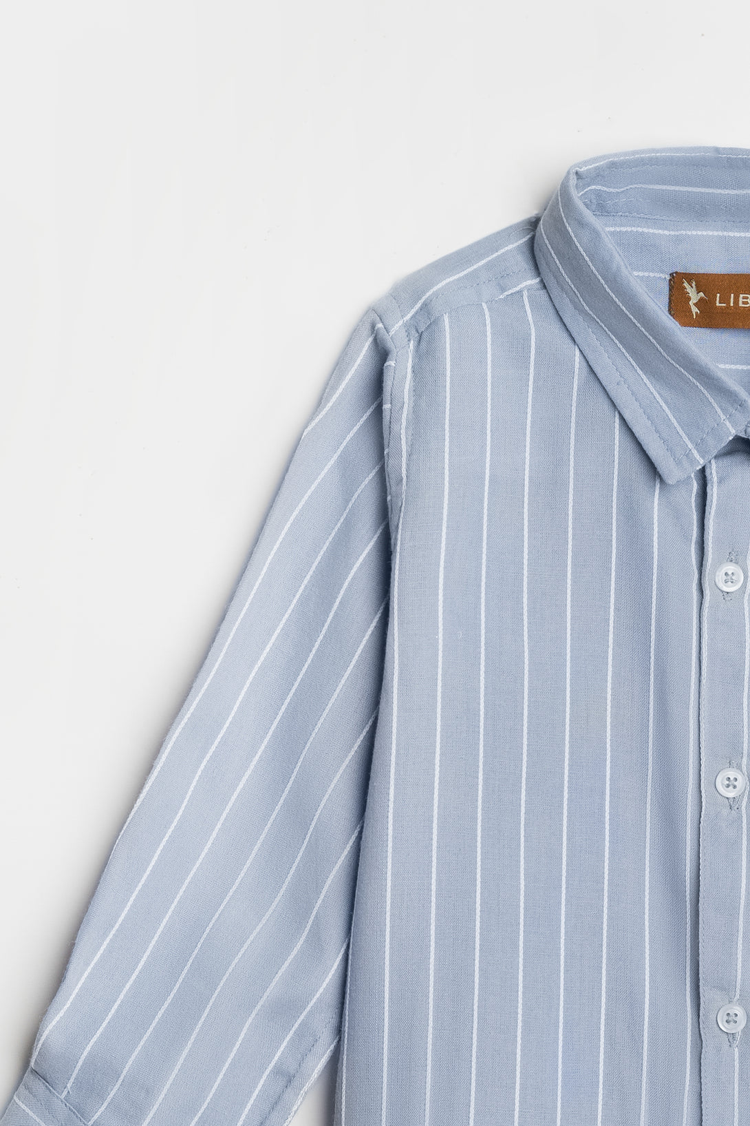 Boys' Classic Blue Striped Cotton Shirt - Libano Kids Apparel