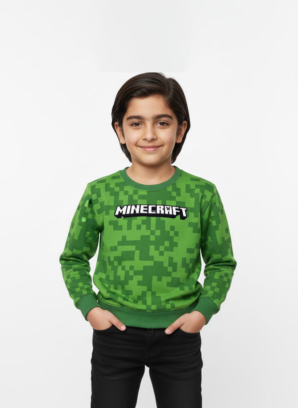 Libano Minecraft Fleece Sweatshirt – Green for Kids