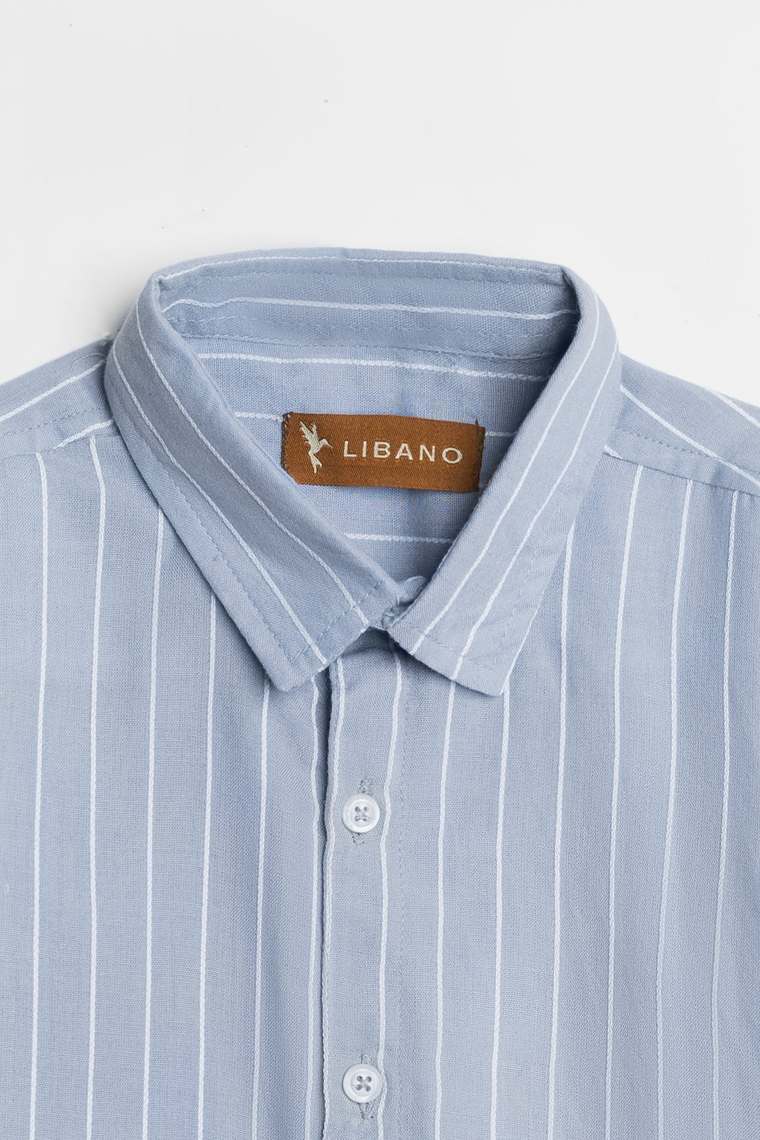 Boys' Classic Blue Striped Cotton Shirt - Libano Kids Apparel