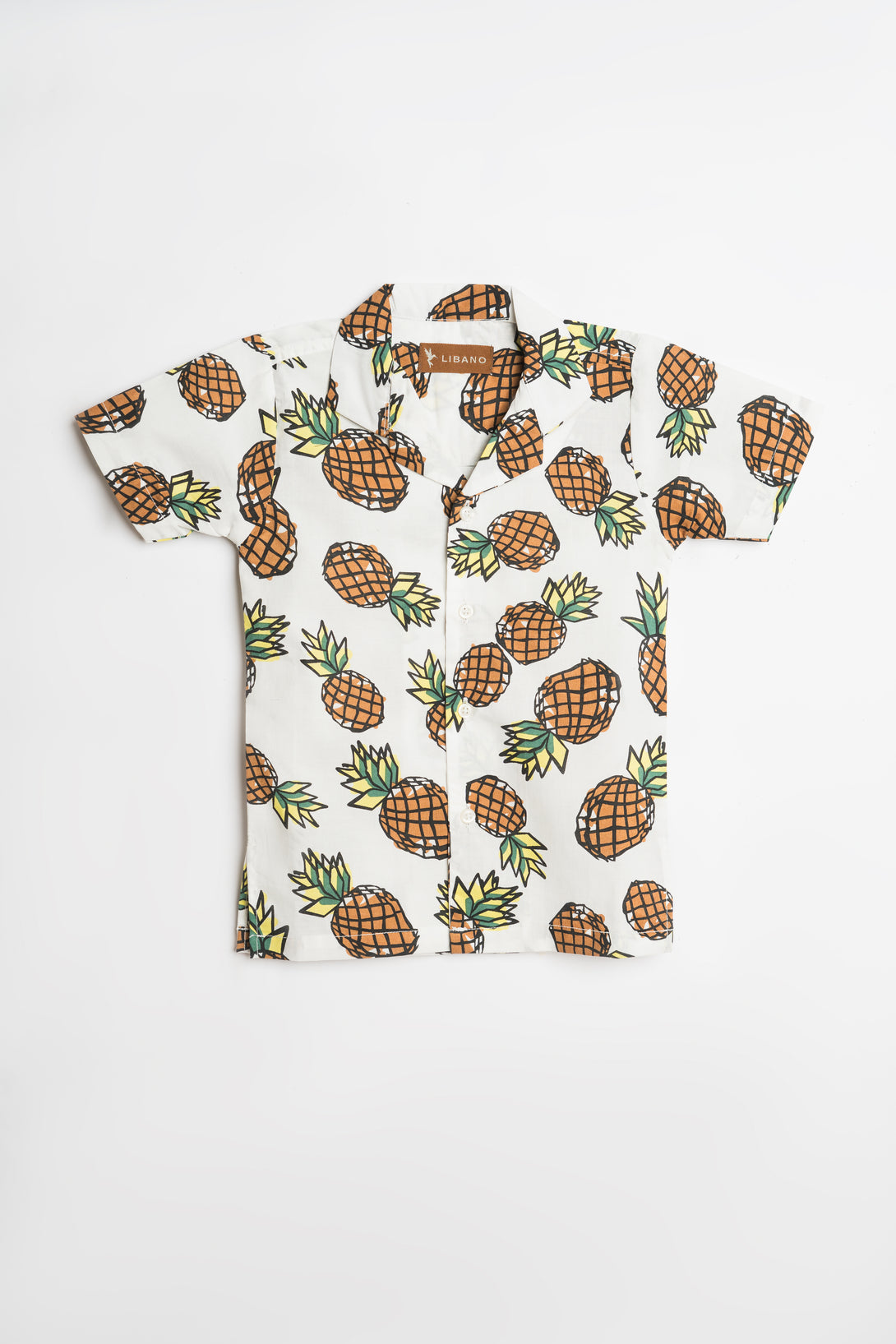 Buy Classic White Pineapple Cuban Shirt for Boys Online