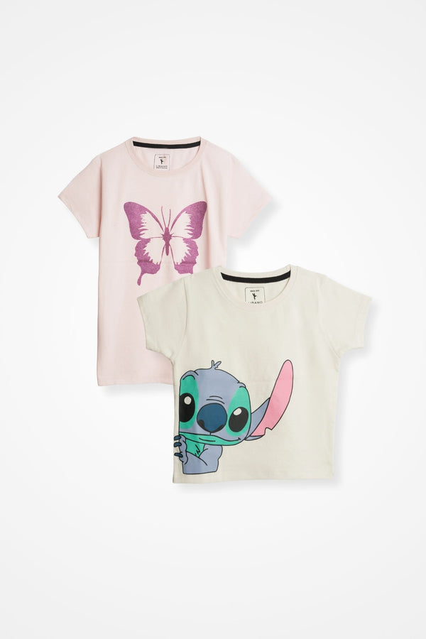Pack of 2 Graphic Tees For Girls